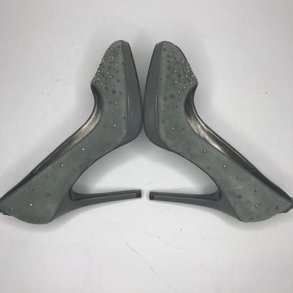 Bourne Italian suede peep toe platform heels - Picture 4 of 8